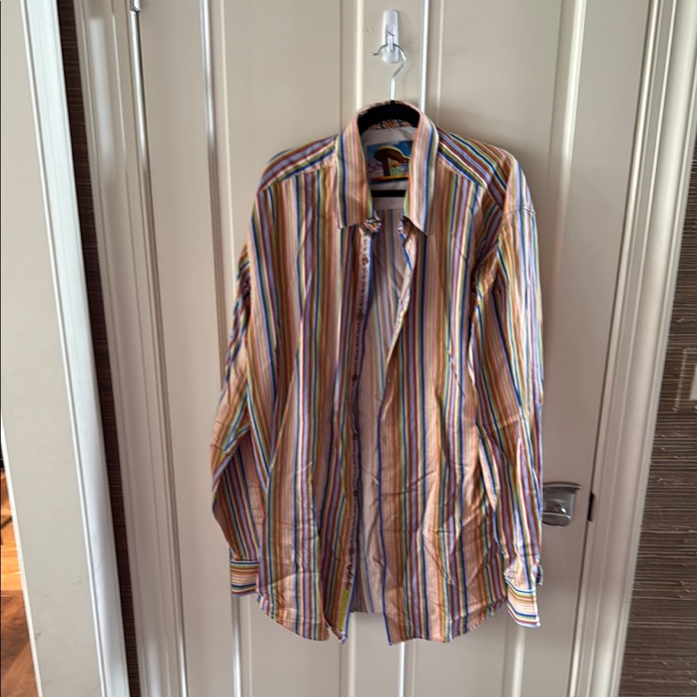 Robert Graham Red and Pink Casual Button Down Shirt